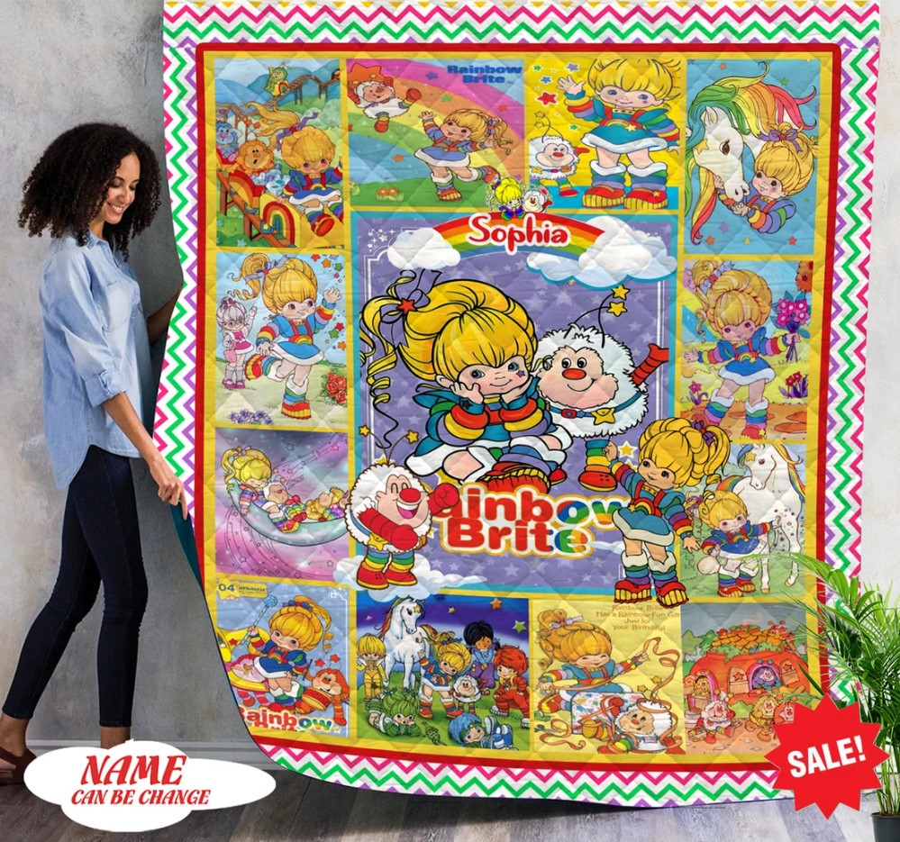 Personalized Rainbow Brite Quilt Blanket Rainbow Brite Fleece Blanket Rainbow Brite Fan Gifts Rainbow Brite Party 80s Cartoon Blanket